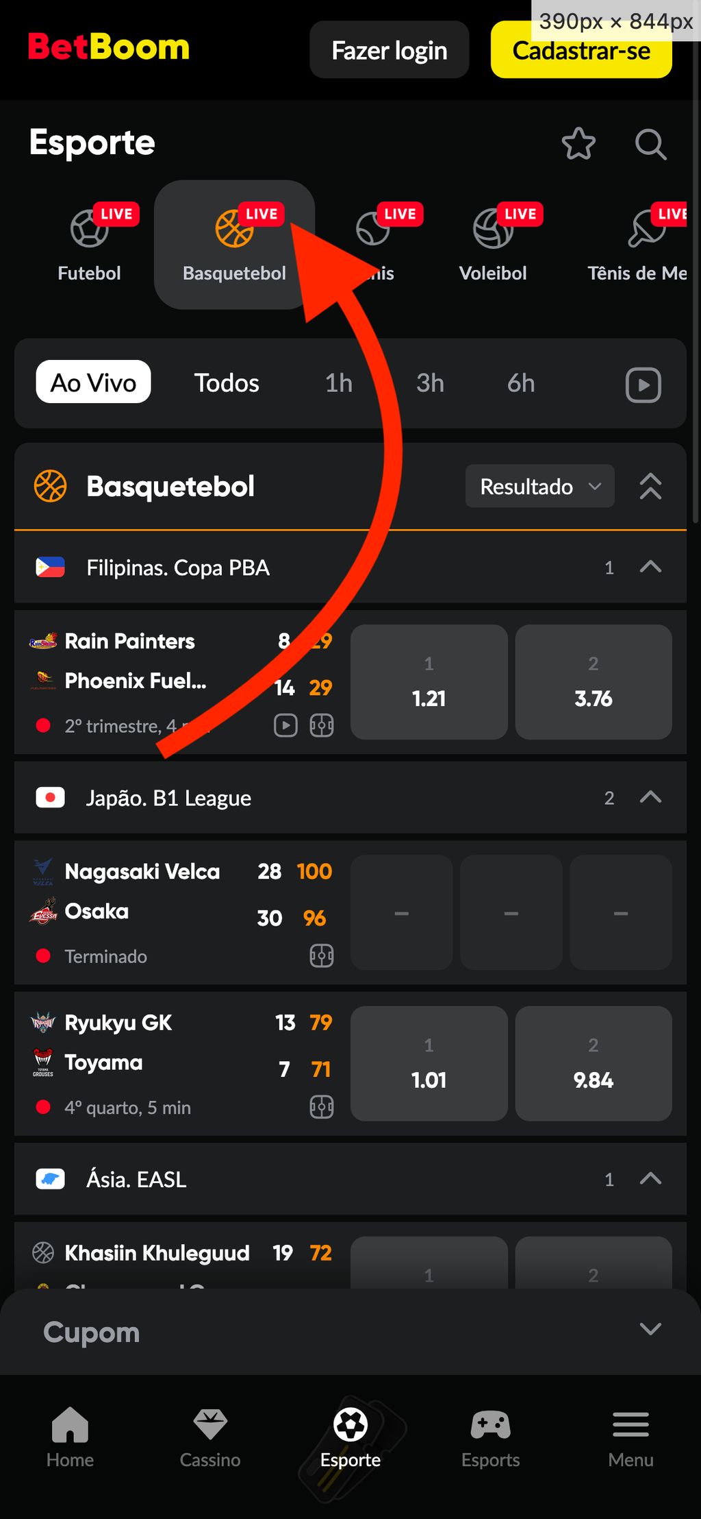 Apostas esportivas ao vivo em betboom.com.br
