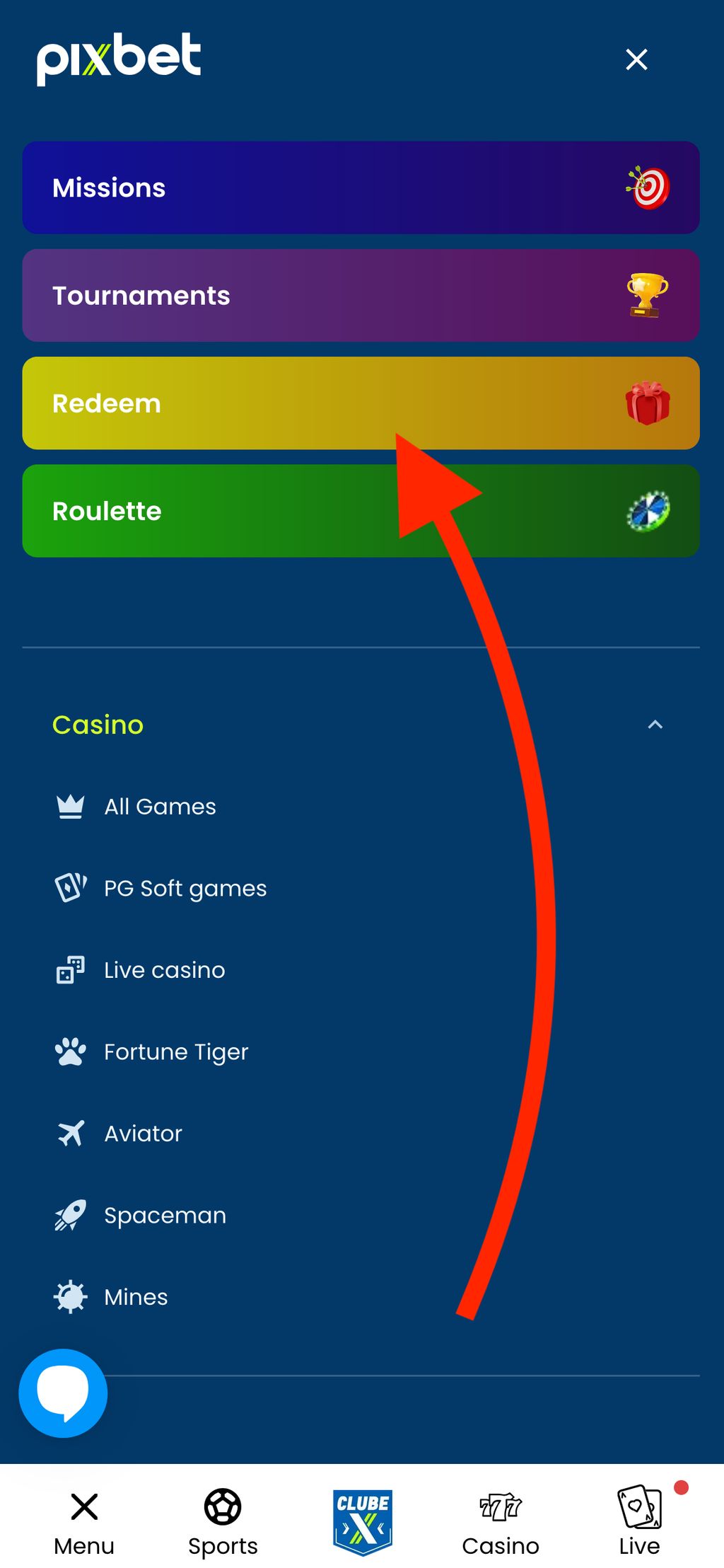 Onde encontrar bônus no site Pixbet