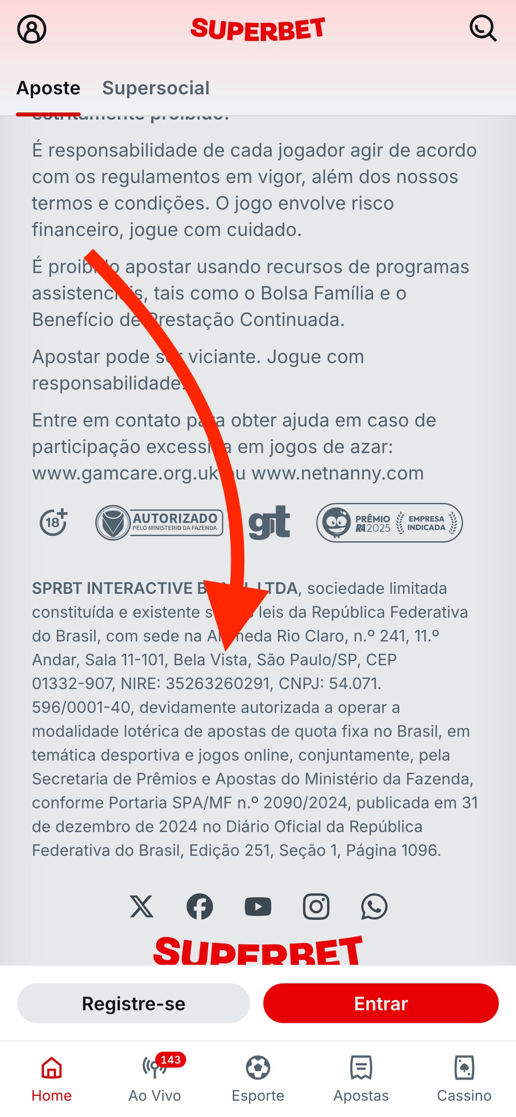 Informações sobre a licença da Superbet no Brasil