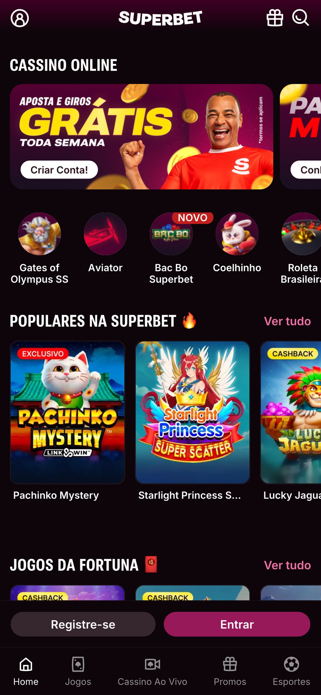 Superbet - design super moderno, um dos sites mais fáceis de usar do Brasil