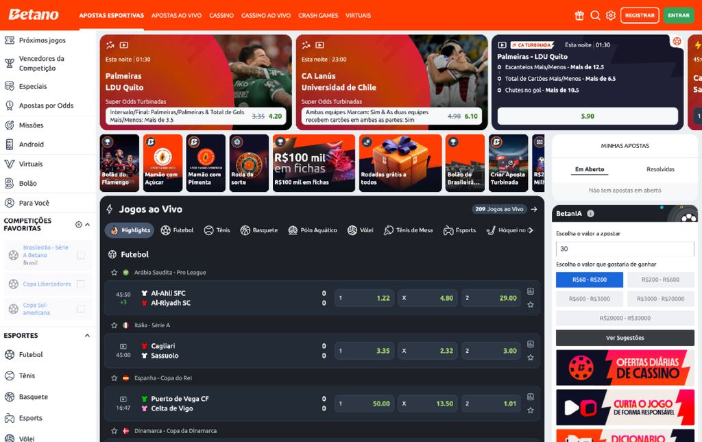 Site oficial da Betano