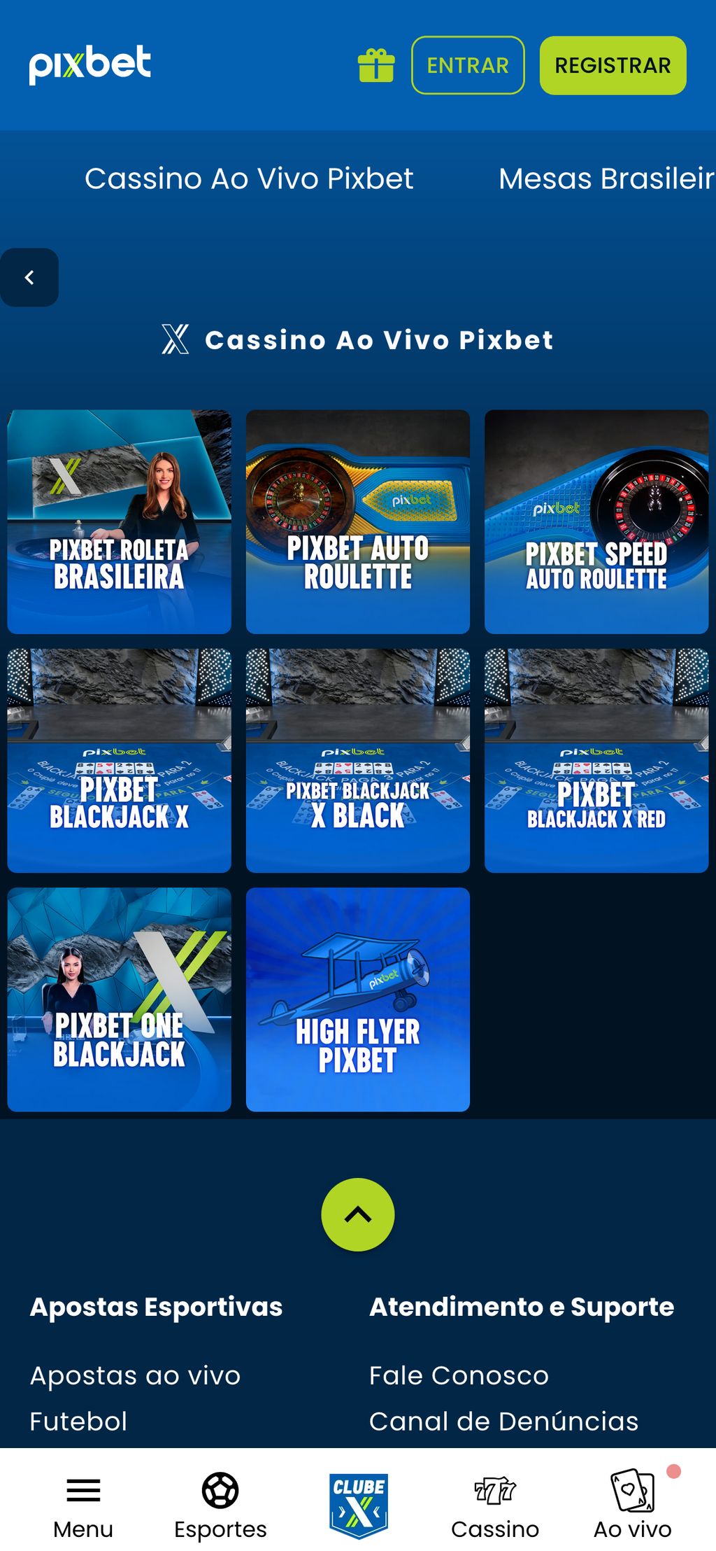 Casino ao vivo Pixbet