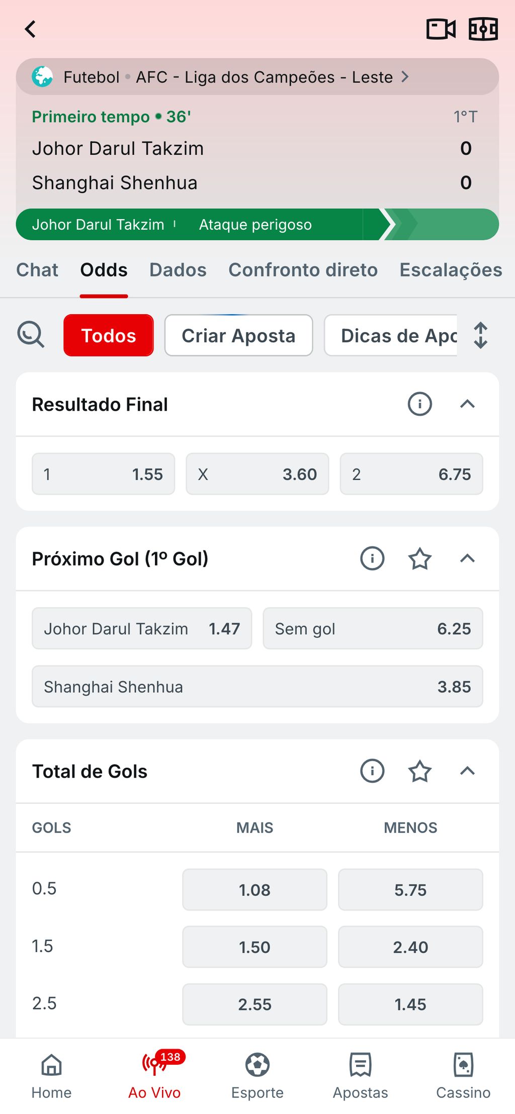 Apostas ao vivo em jogos de futebol na Superbet