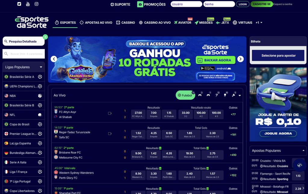 Site oficial da Esportes da Sorte